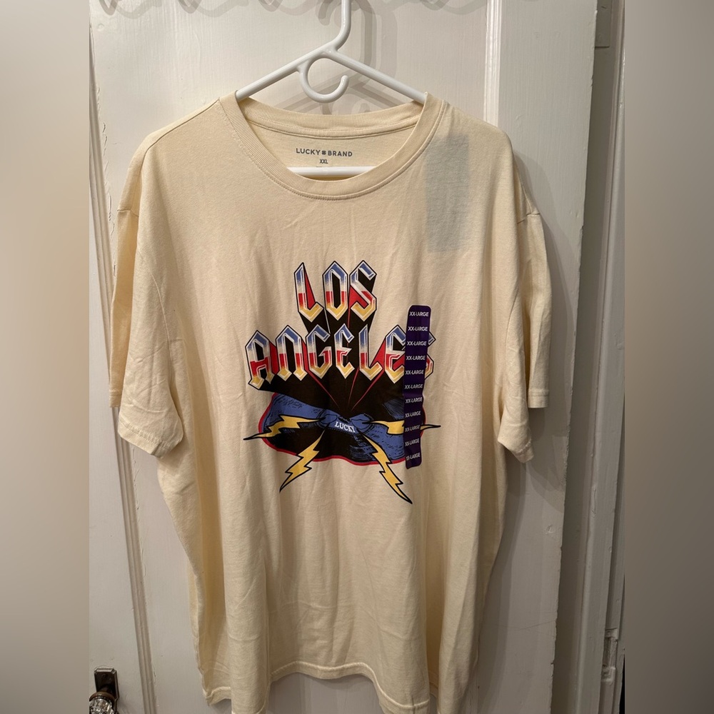 NWT Lucky Brand Cream Los Angeles Tee